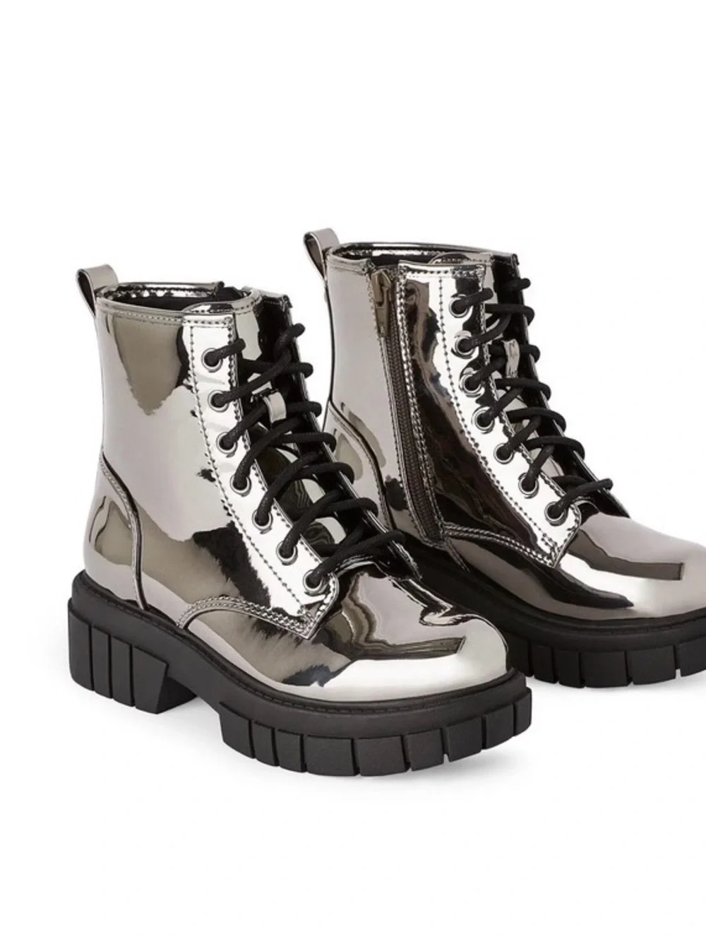 🌸MADDEN NYC Pewter Mirrored Girls' Carra Boots
